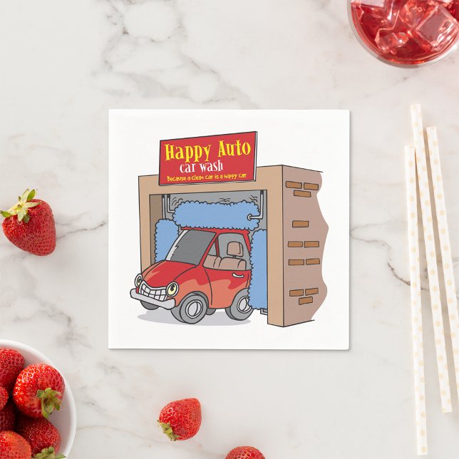 Happy Auto Car Wash Paper Napkins Serviette (Von Creator hochgeladen)