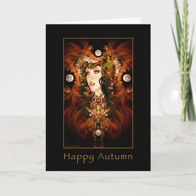 Happy Autumn - Autumn Goddess Card Karte (Vorderseite)