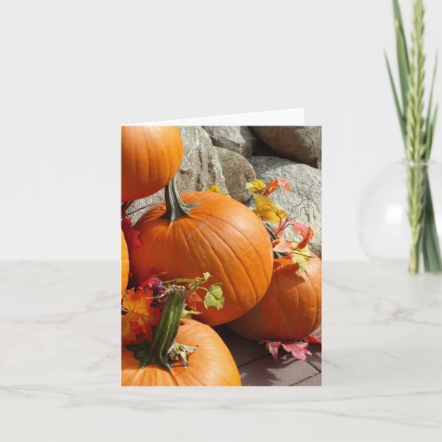 Happy Autumn Pumpkins Note Card Karte (Vorderseite)