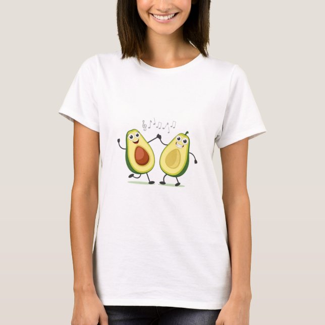 Happy Avocado tanzen T-Shirt (Vorderseite)