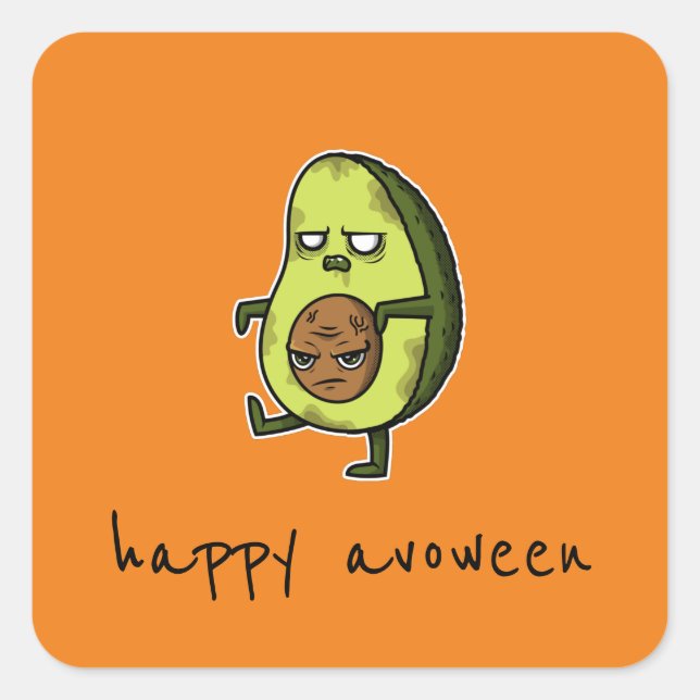 Happy Avoween - Funny Avocado Halloween Sticker (Vorderseite)