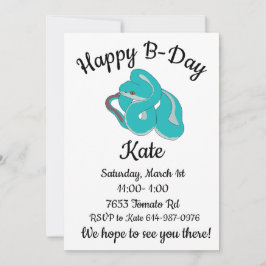 Happy B-Day White Lipped tree Viper Einladung