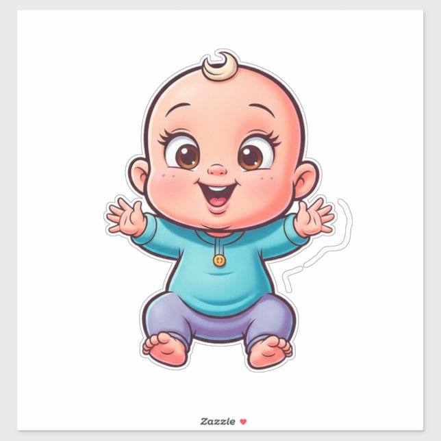 Happy Baby Cartoon Aufkleber (Blatt)