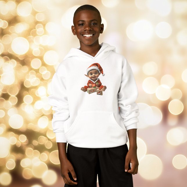 Happy Baby Christmas Elf Boy's Hoodie (Von Creator hochgeladen)