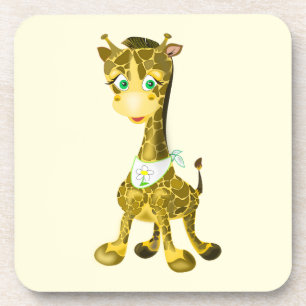 Happy Baby Giraffe - Malerei - Ihre Farben / Text Getränkeuntersetzer