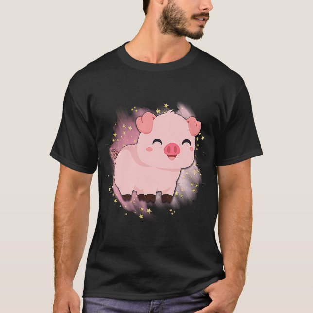 Happy Baby Piggy National Pig Day T-Shirt (Vorderseite)