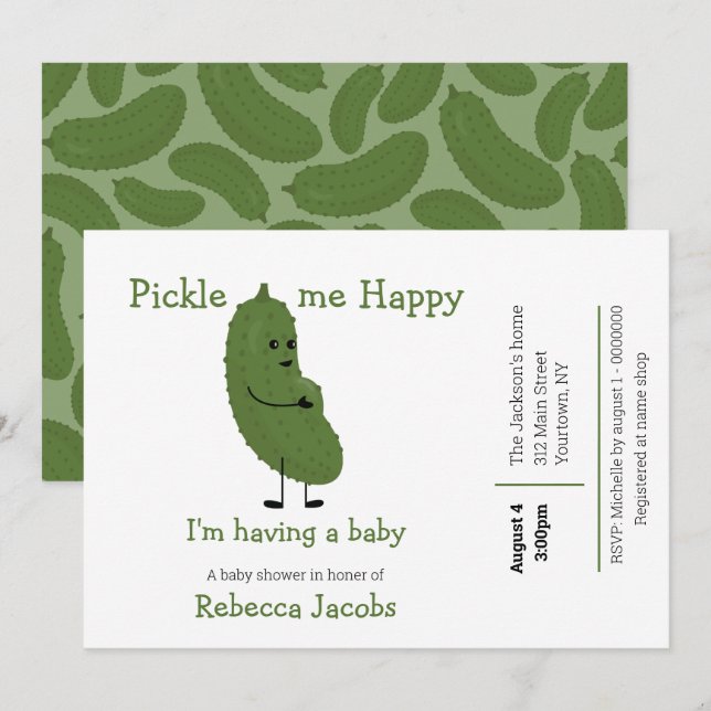 Happy Baby Shower Einladung (Vorne/Hinten)