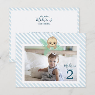 Happy Baby Sloth 2nd Birthday Party Invitation