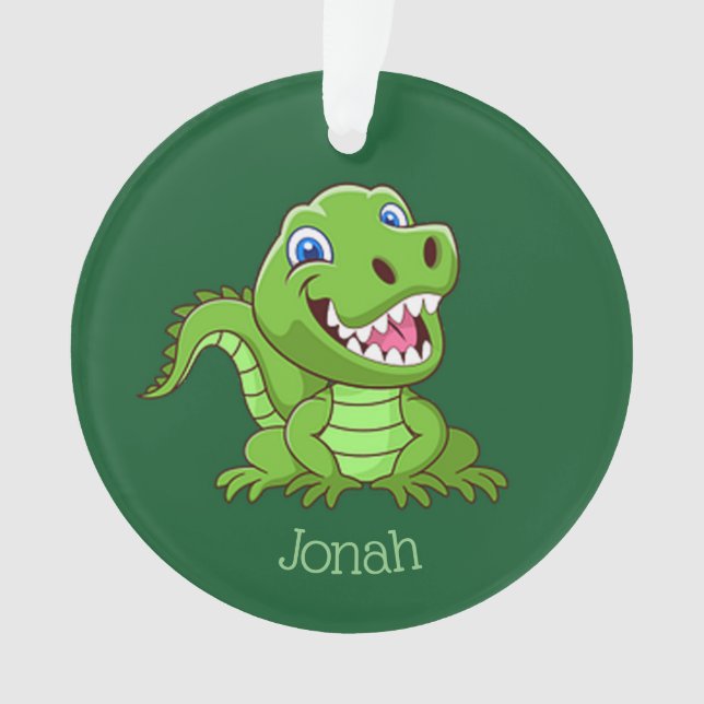 Happy Baby T-Rex Dinosaur Ornament (Vorderseite)