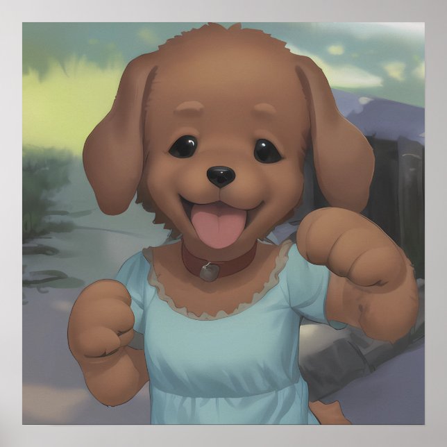 Happy baby Welpe für einen Hundefreund Poster (Vorne)