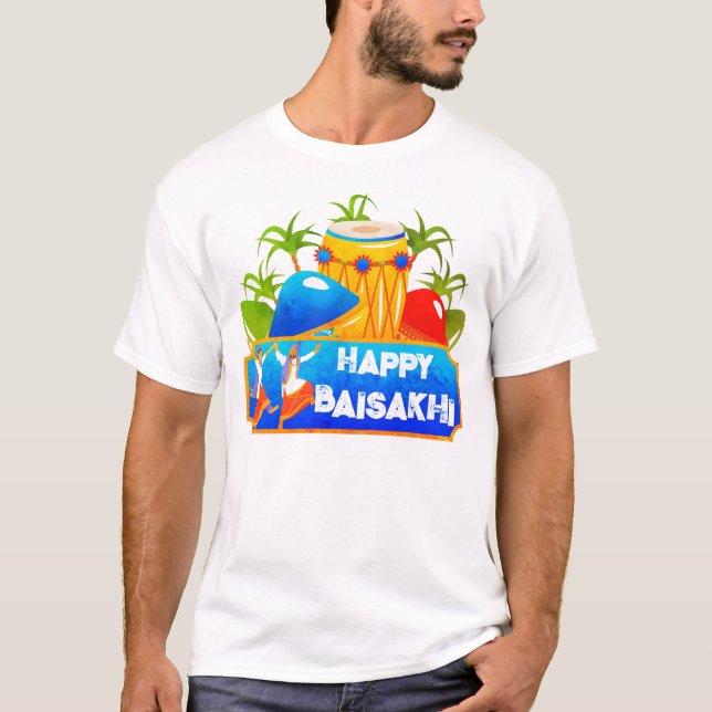 Happy Baisakhi Indian Festival T-Shirt (Vorderseite)