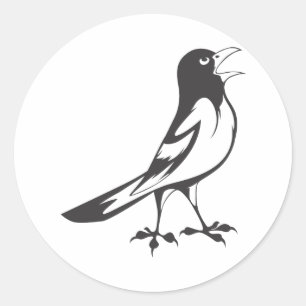Happy Baltimore Oriole Bird in Schwarz und Weiß Runder Aufkleber