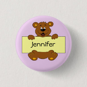 Happy Bär mit anpassbarer Banner-Cartoon-Taste Button