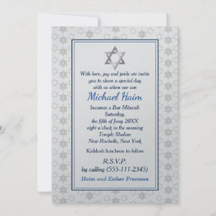 Happy Bar Mitzvah 20XX Tefillin Stilvoll Einladung