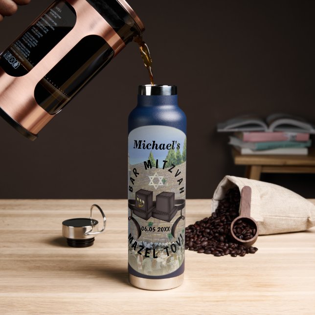 Happy Bar Mitzvah Jerusalem Kotel Western Wall Trinkflasche (Kaffee)