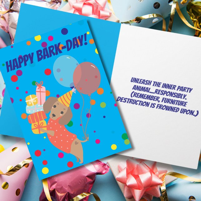 Happy Bark Day Funny Dackel Geburtstag Karte (Von Creator hochgeladen)