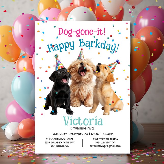 Happy Barkday Birthday Party Hund Einladung (Von Creator hochgeladen)