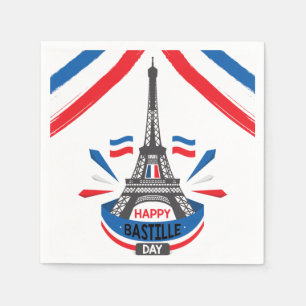 Happy Bastille Day Eiffel Tower Serviette
