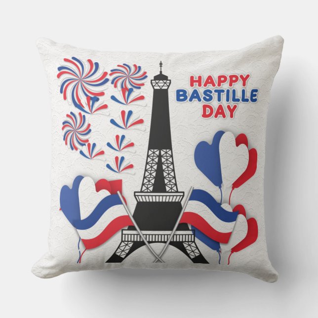Happy Bastille Day / Nach Paris mit Liebe Lace Pil Kissen (Vorderseite)