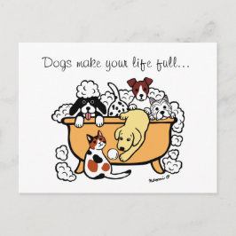Happy Bath Time Yellow Labrador Cartoon Postkarte