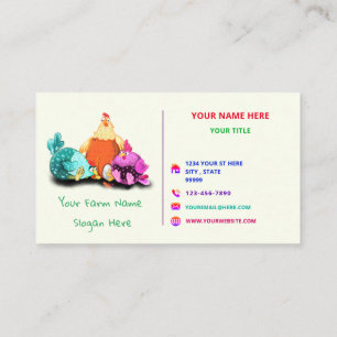 Happy Bauer Business Card - Happy Chickens Farm Visitenkarte