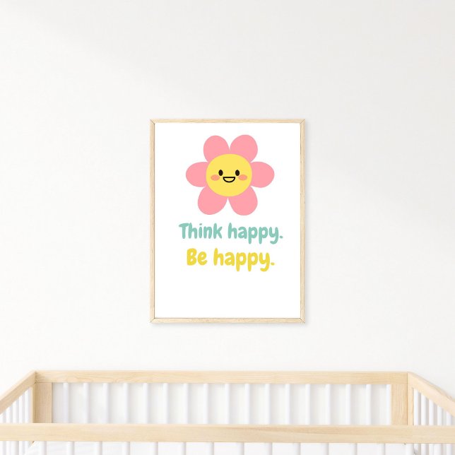 Happy Be Happy, positive Mindset Kids Print Poster (Von Creator hochgeladen)