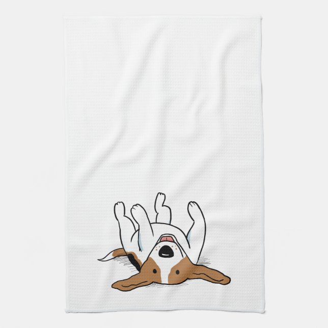 Happy Beagle Cartoon Dog Niedliche Haustiere Tiere Geschirrtuch (Vertikal)