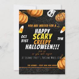 Happy Beängstigende, graue Halloween Einladung