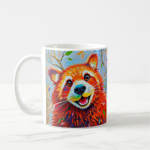 Happy Bear Expressive abstrakte Tierkunst Kaffeetasse
