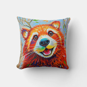 Happy Bear Expressive abstrakte Tierkunst Kissen