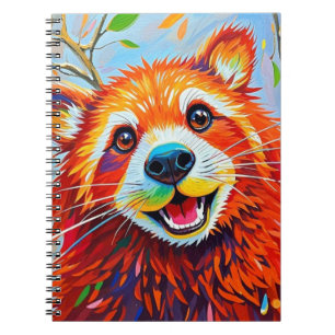 Happy Bear Expressive abstrakte Tierkunst Notizblock
