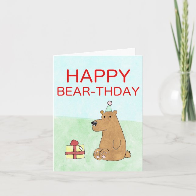 Happy Bear-thday Karte (Vorderseite)