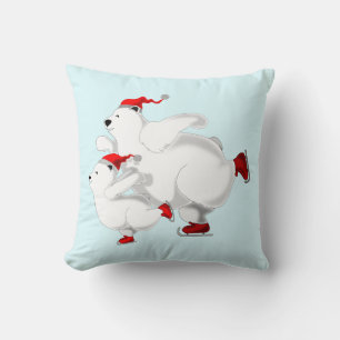 Happy Bears Throw Pillow - Christmas Kissen