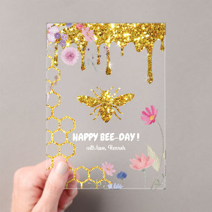 Happy Bee day Birthday Acryleinladungen