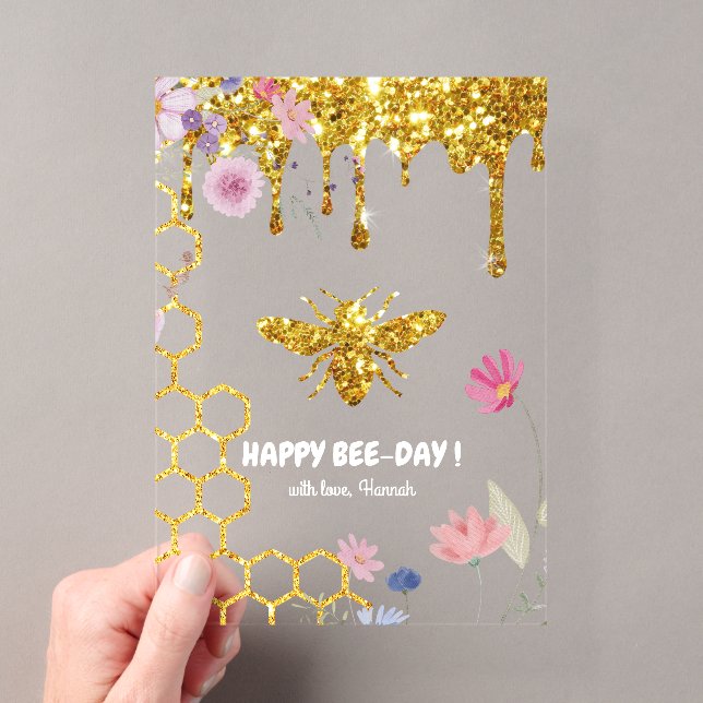 Happy Bee day Birthday Acryleinladungen (Insitu (Handheld))