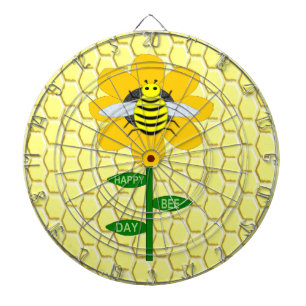Happy Bee Day Birthday Bumblebee Dartscheibe