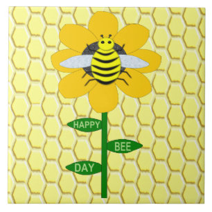 Happy Bee Day Birthday Bumblebee Fliese