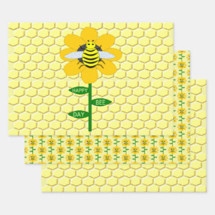 Happy Bee Day Birthday Bumblebee Geschenkpapier Set