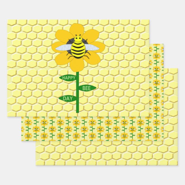 Happy Bee Day Birthday Bumblebee Geschenkpapier Set (Set)
