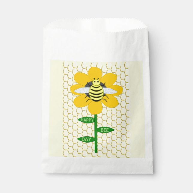 Happy Bee Day Birthday Bumblebee Geschenktütchen (Vorderseite)