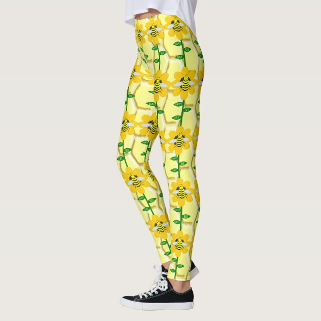 Happy Bee Day Birthday Bumblebee Leggings (Links)