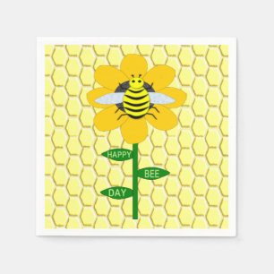 Happy Bee Day Birthday Bumblebee Serviette
