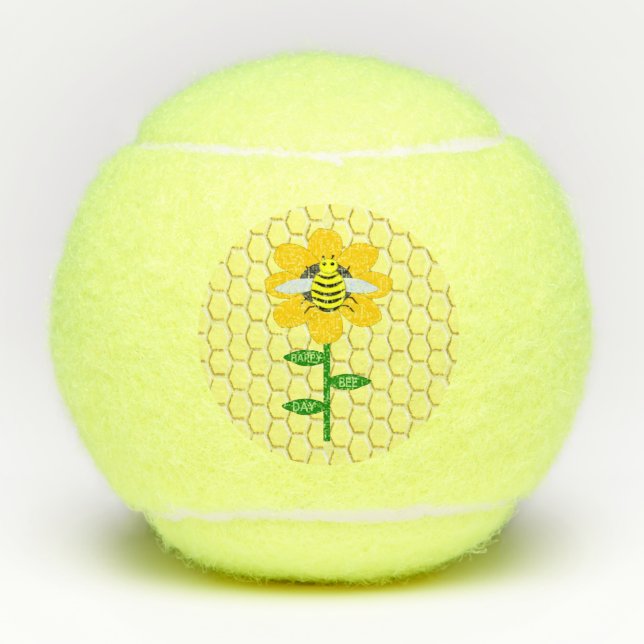 Happy Bee Day Birthday Bumblebee Tennisbälle (Vorderseite)