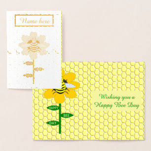 Happy Bee Day Birthday Hummel Custom Folienkarte