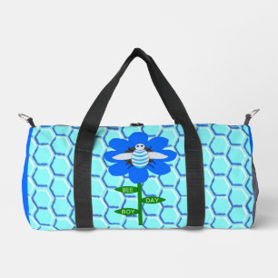 Happy Bee Day Boy Blue Birthday Bumblebee Duffle Bag
