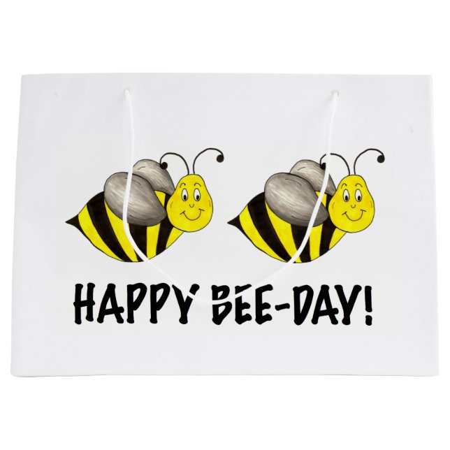 Happy Bee Day Bumblebee Honey Bee Bday Große Geschenktüte (Vorderseite)