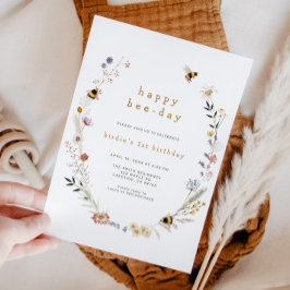Happy Bee day First Birthday Einladung