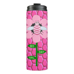 Happy Bee Day Girl Pink Birthday Hummel Thermosbecher