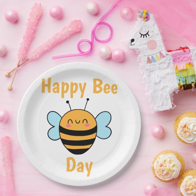 Happy Bee Day Pappteller (Party)