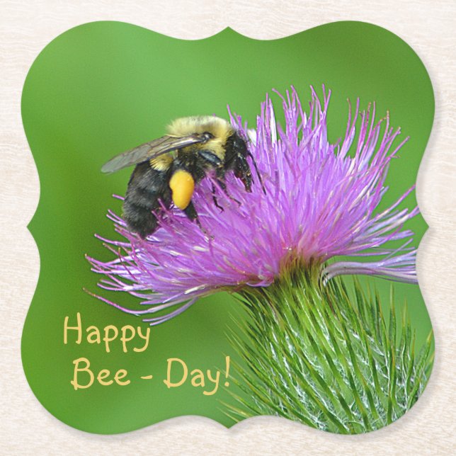 Happy Bee Day Untersetzer (Vorderseite)